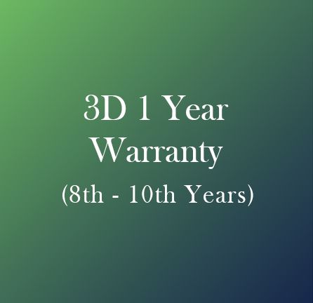 3D 1YR Warranty (8th - 10th years) Part #3038